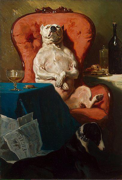 Alfred Dedreux Pug Dog in an Armchair oil painting image